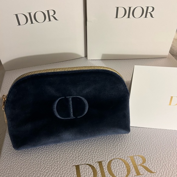Dior Bags Dior Cosmetic Bag Velvet Navy Poshmark